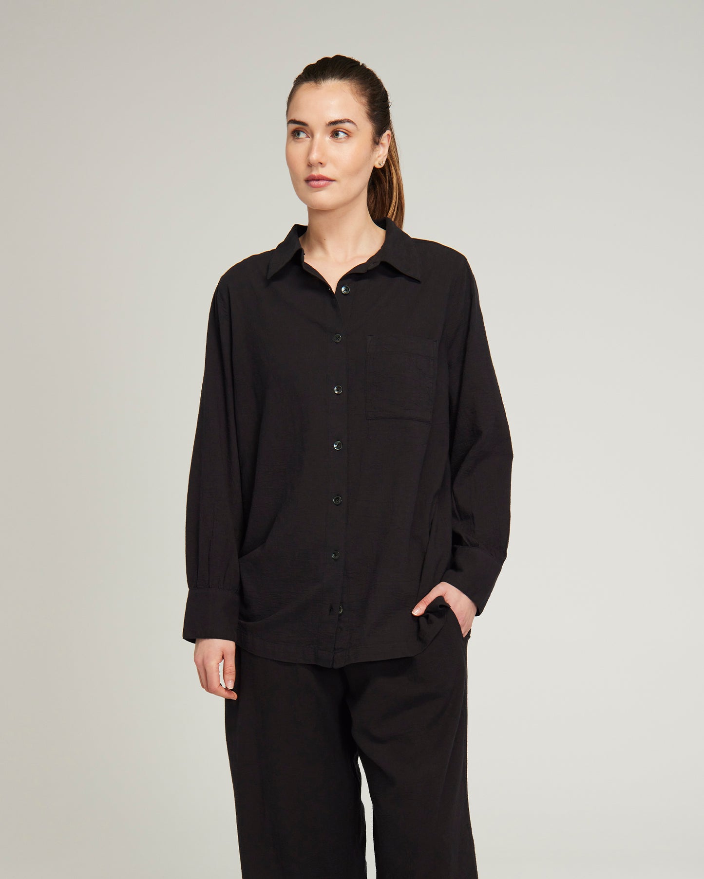 The Midi Shirt - Black