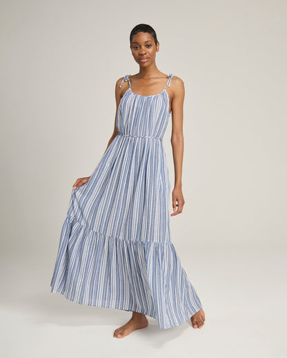 The Trapeze Dress - French Navy Stripe