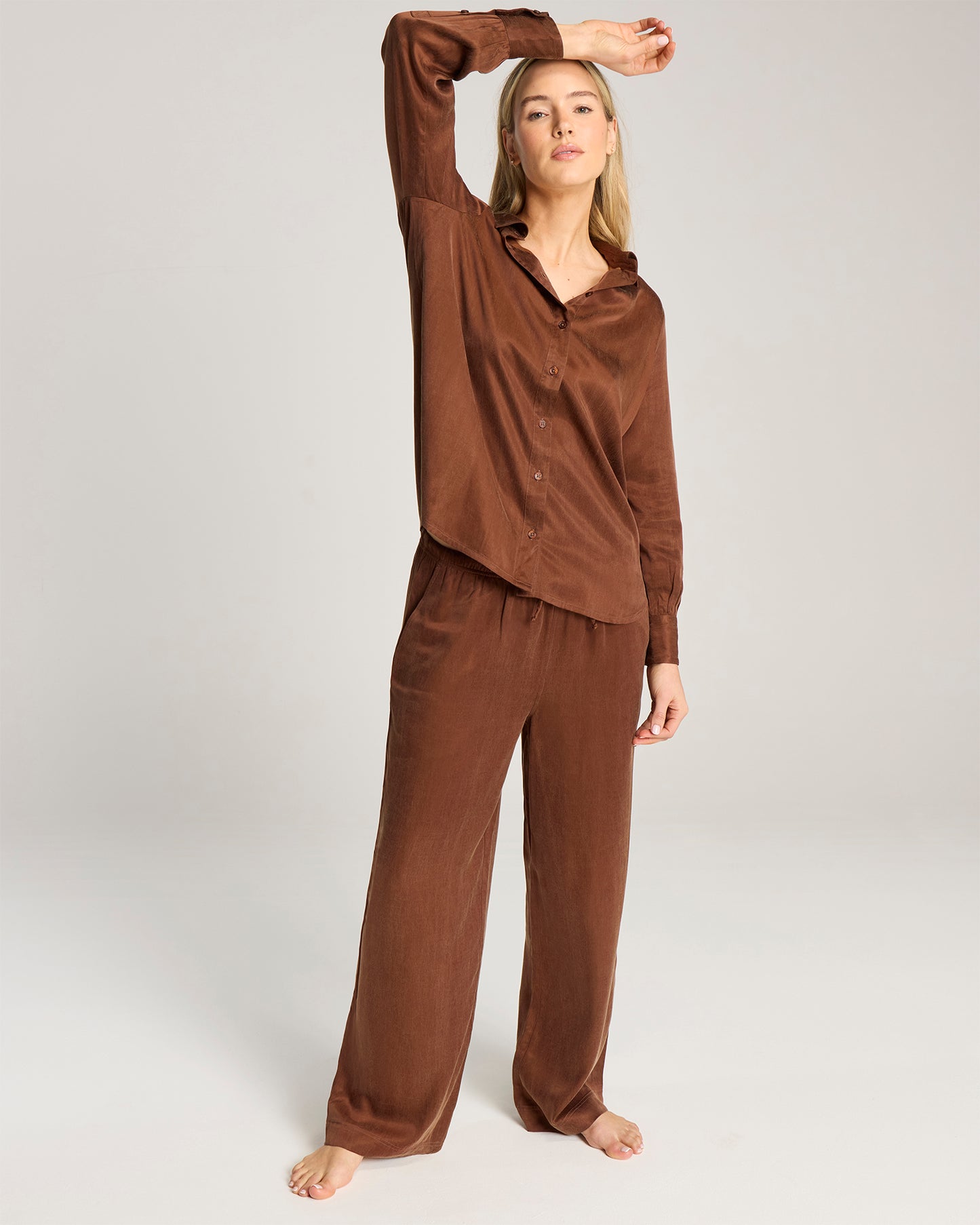 Eco-Luxe Drawstring Trouser - Cocoa