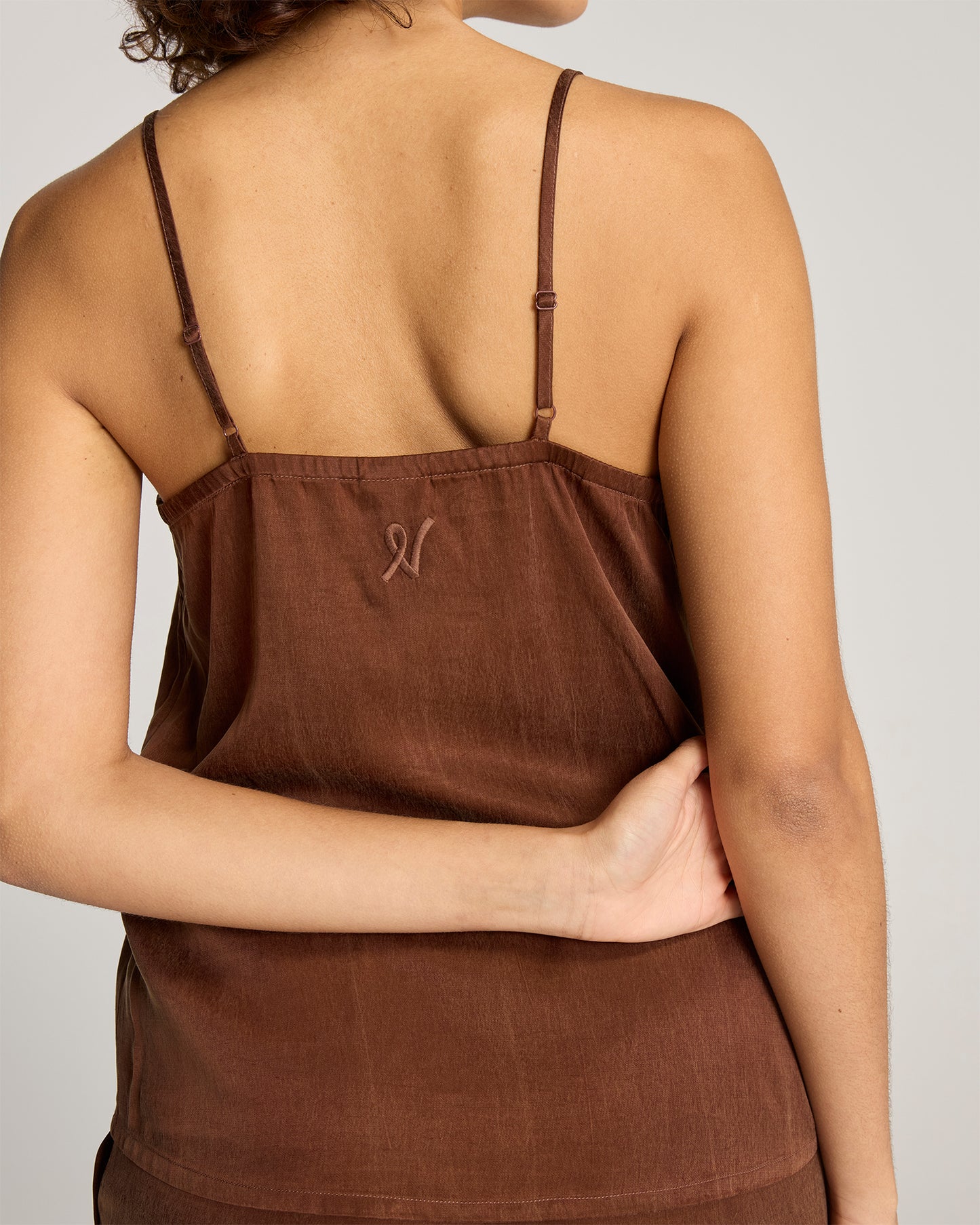 Eco-Luxe Strappy Cami - Cocoa