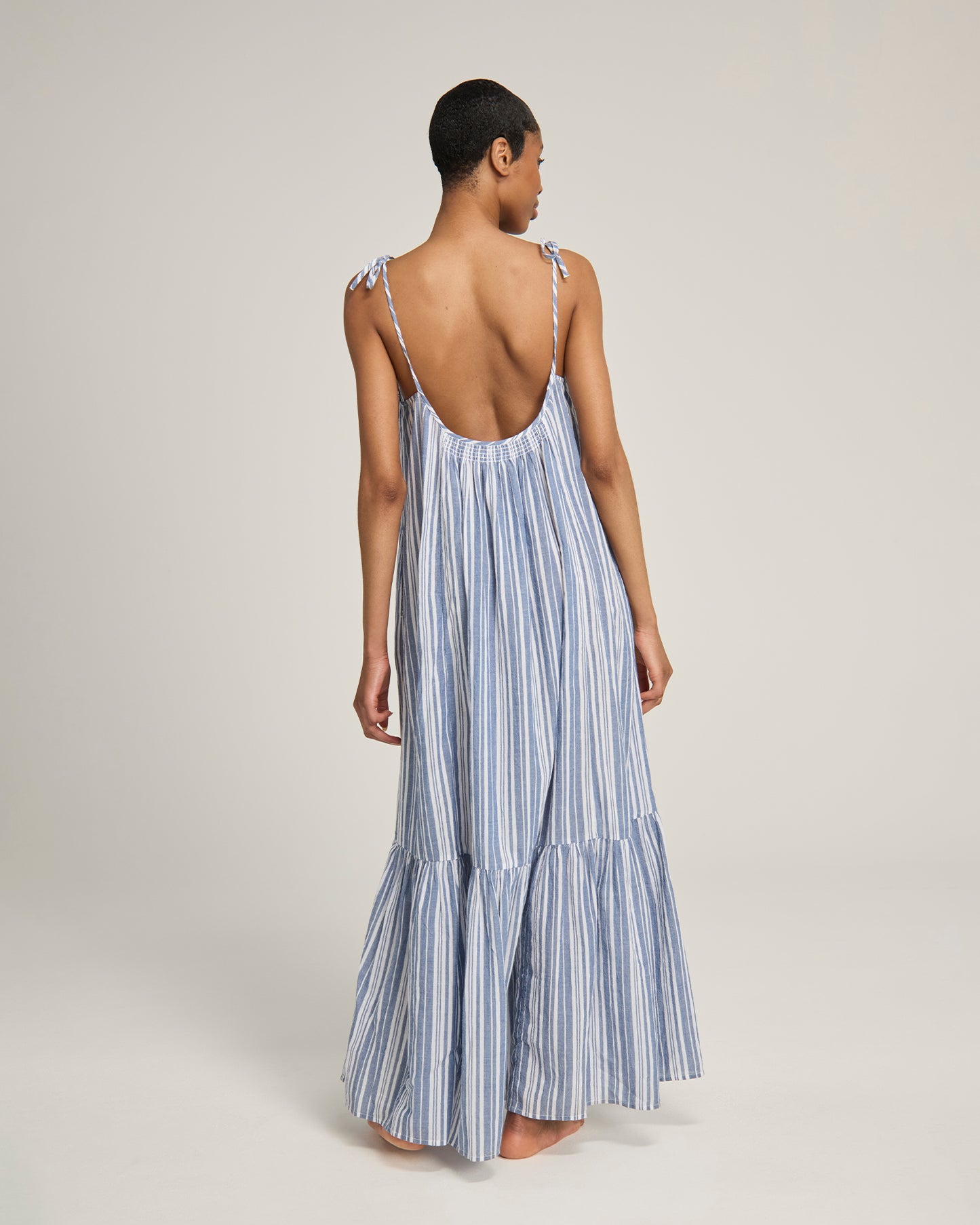 The Trapeze Dress - French Navy Stripe