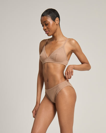 The Organic Cotton Easy Does It Bralette - Mocha