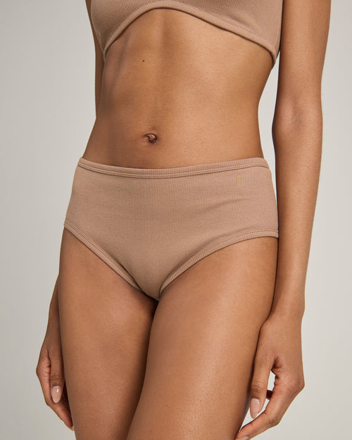 The Organic Cotton Midi Brief 2 Pack - Mocha