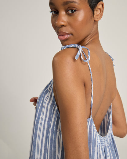 The Trapeze Dress - French Navy Stripe