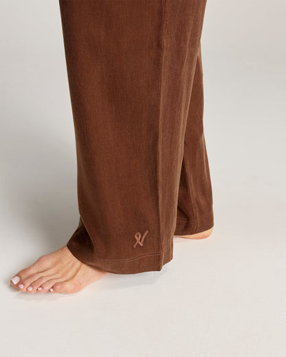 Eco-Luxe Drawstring Trouser - Cocoa