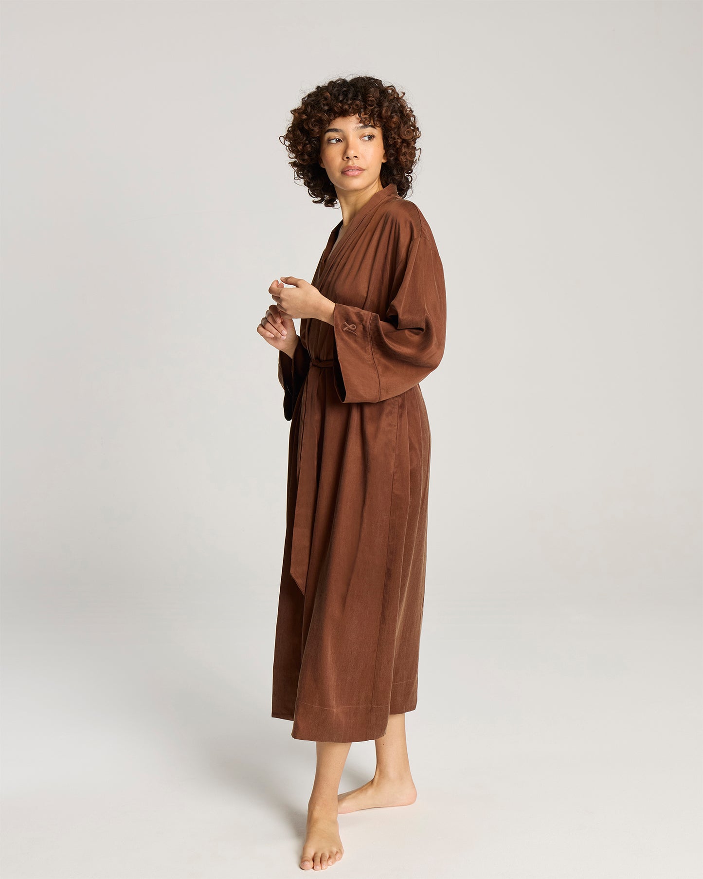 Eco-Luxe Kimono Robe - Cocoa