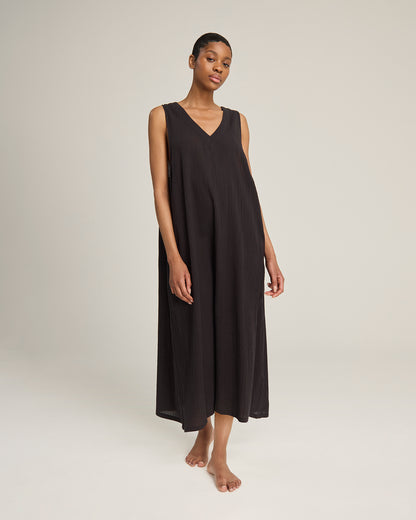 The V Neck Dress - Black