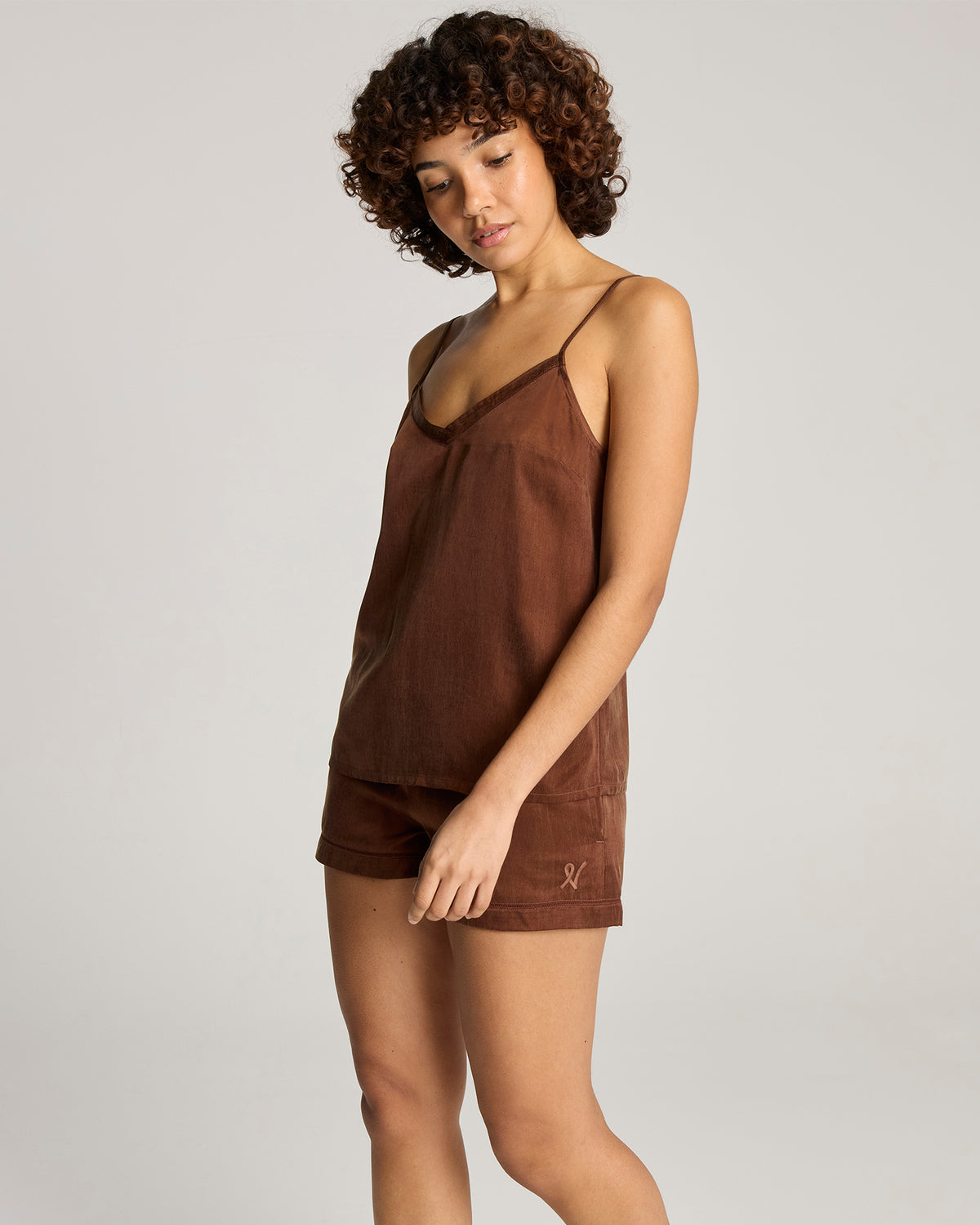 Eco Luxe Strappy Cami Cocoa