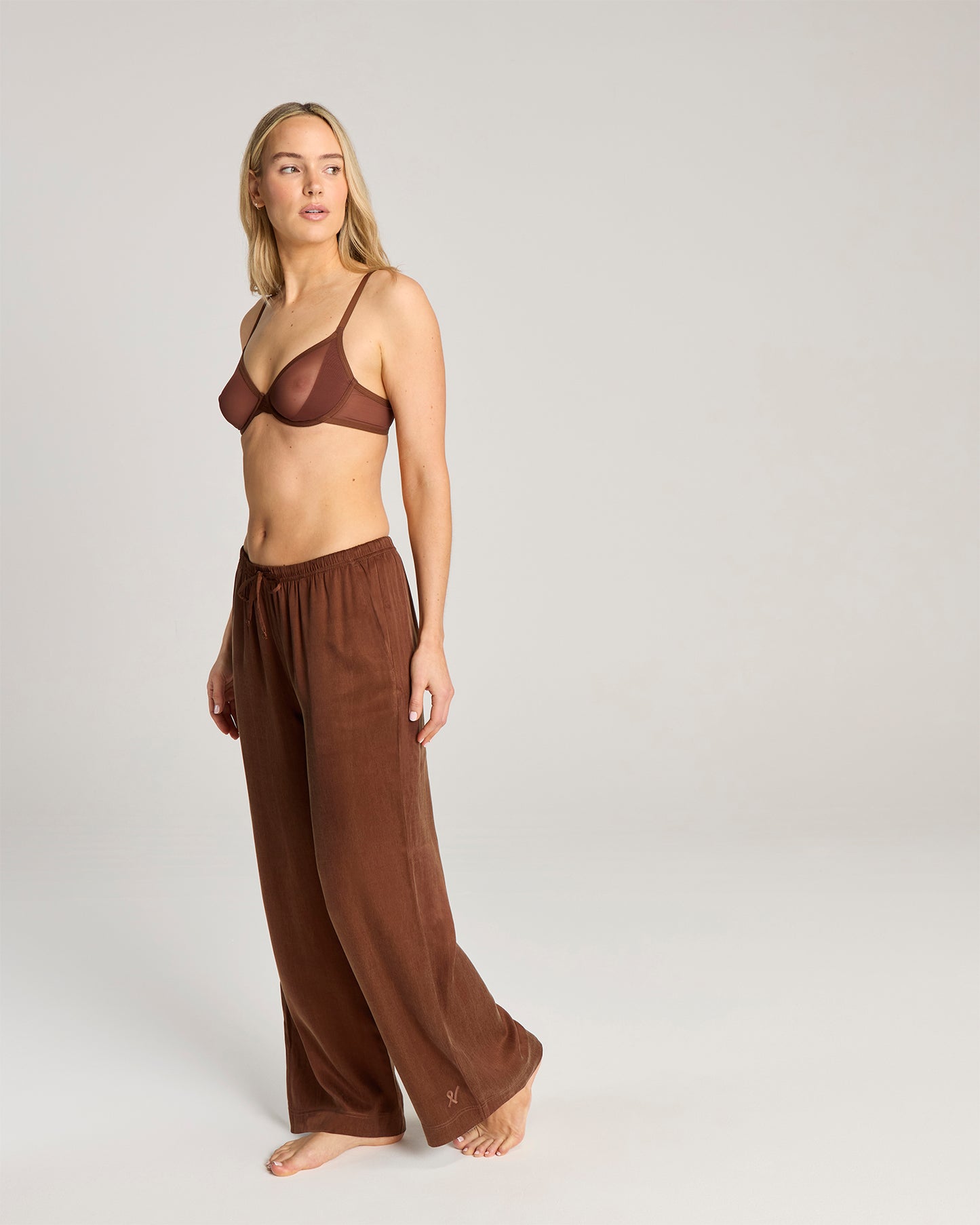Eco-Luxe Drawstring Trouser - Cocoa