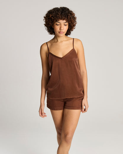 Eco-Luxe Strappy Cami - Cocoa
