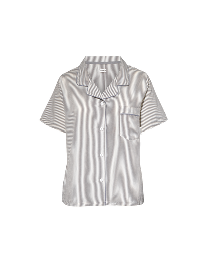 The Short PJ Set - Dove Grey Stripe
