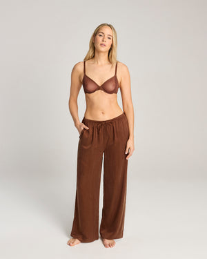 Eco-Luxe Drawstring Trouser - Cocoa
