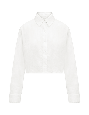 The Cropped Shirt - Cotton White