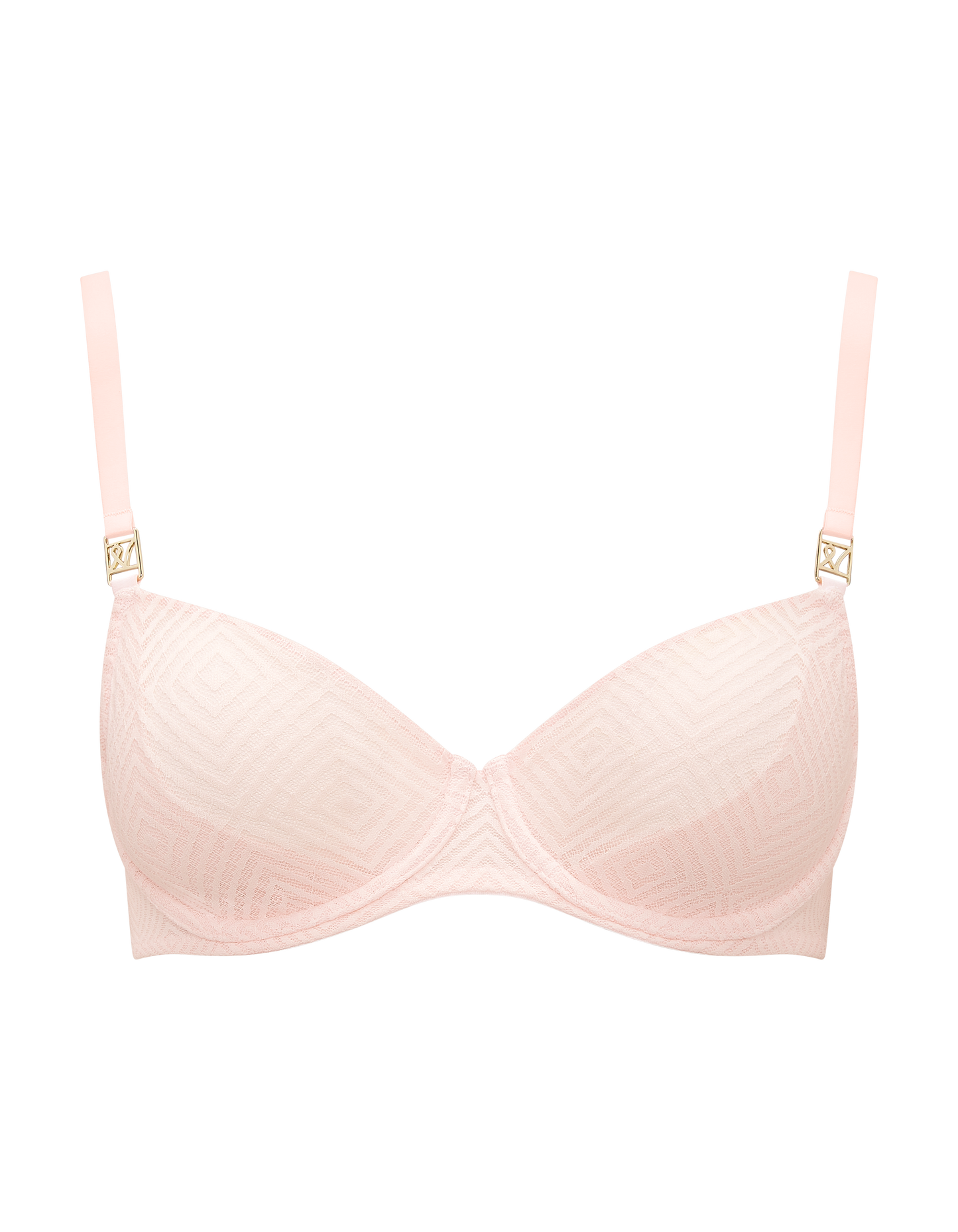 The Sheer Deco Lift Balcony Bra - Blush Pink