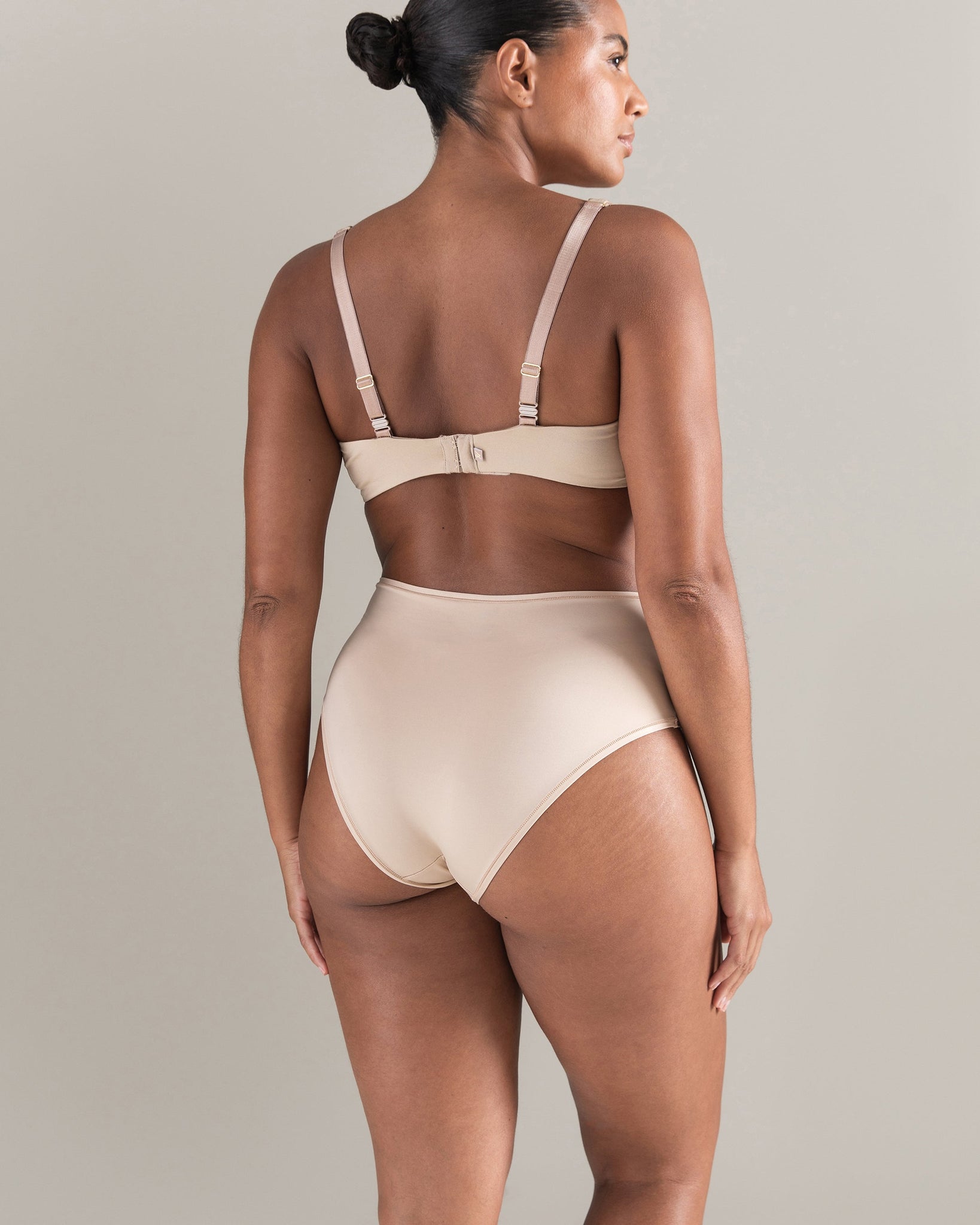 The Stretch High Waisted Brief - Bare 01