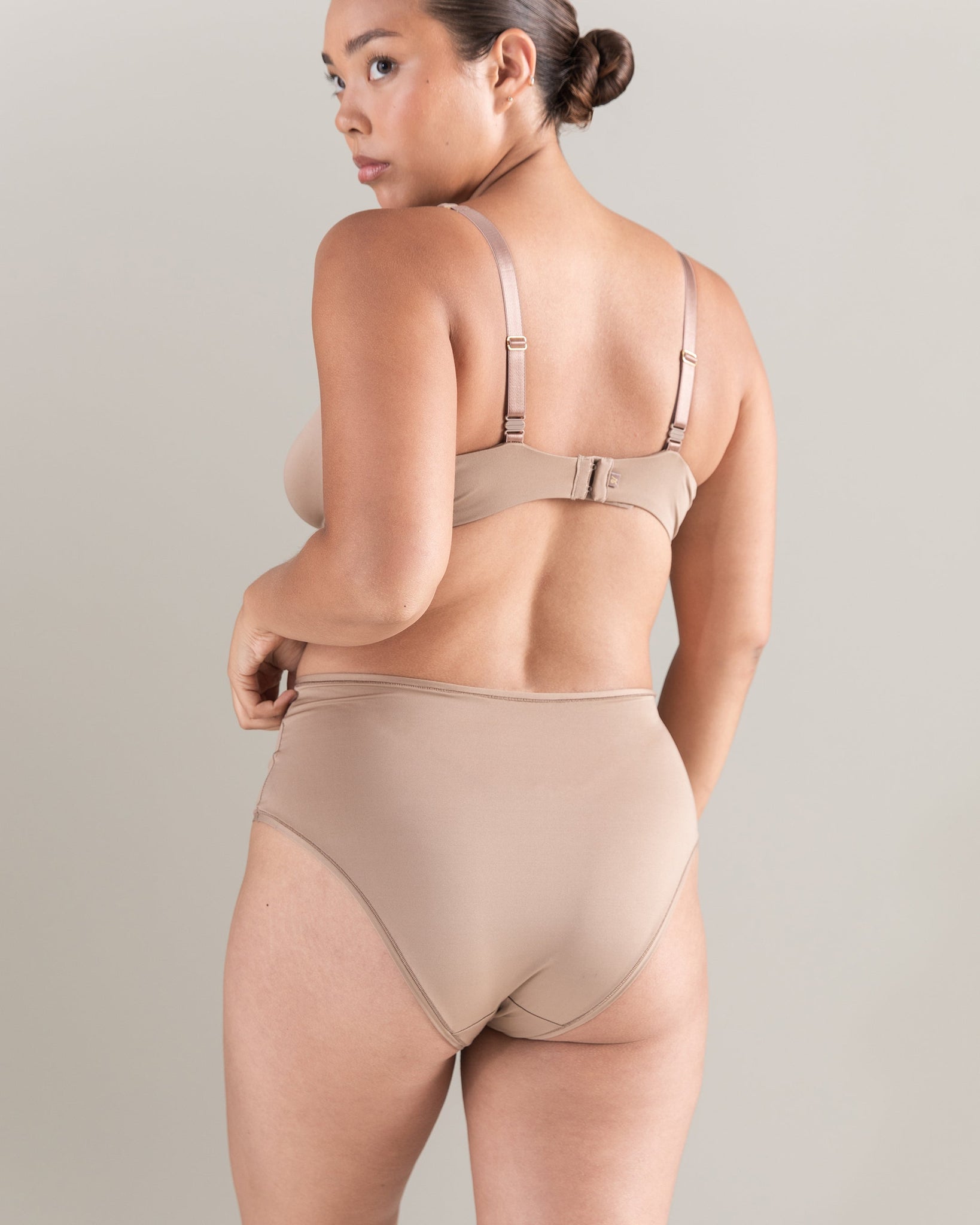 The Stretch High Waisted Brief - Bare 03