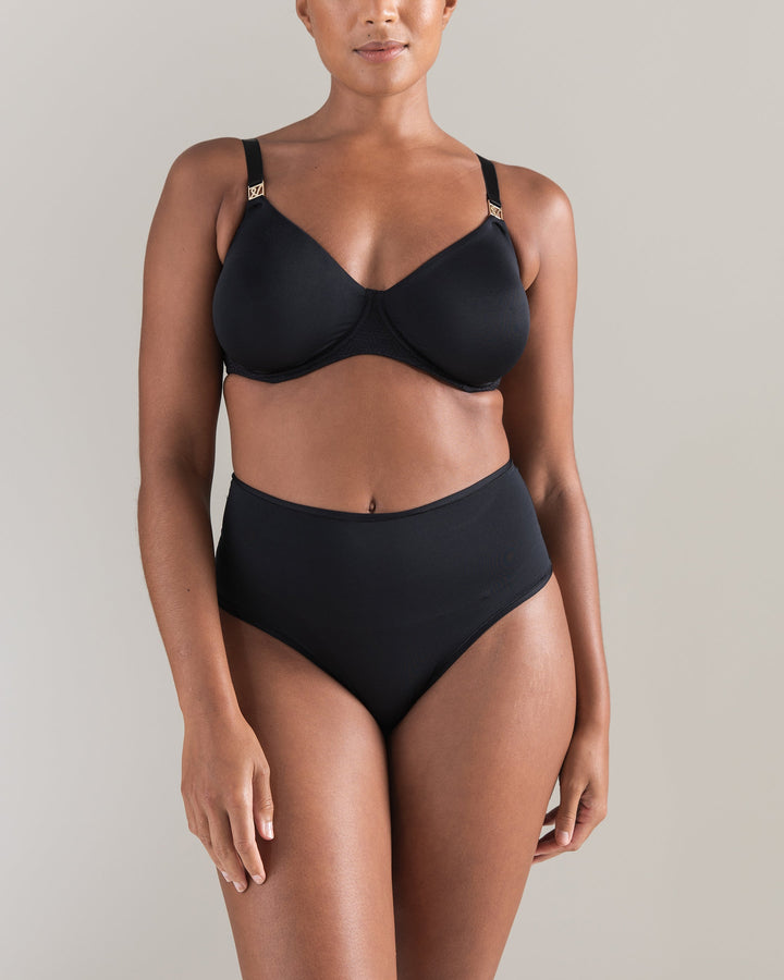 The Stretch High Waisted Brief - Black