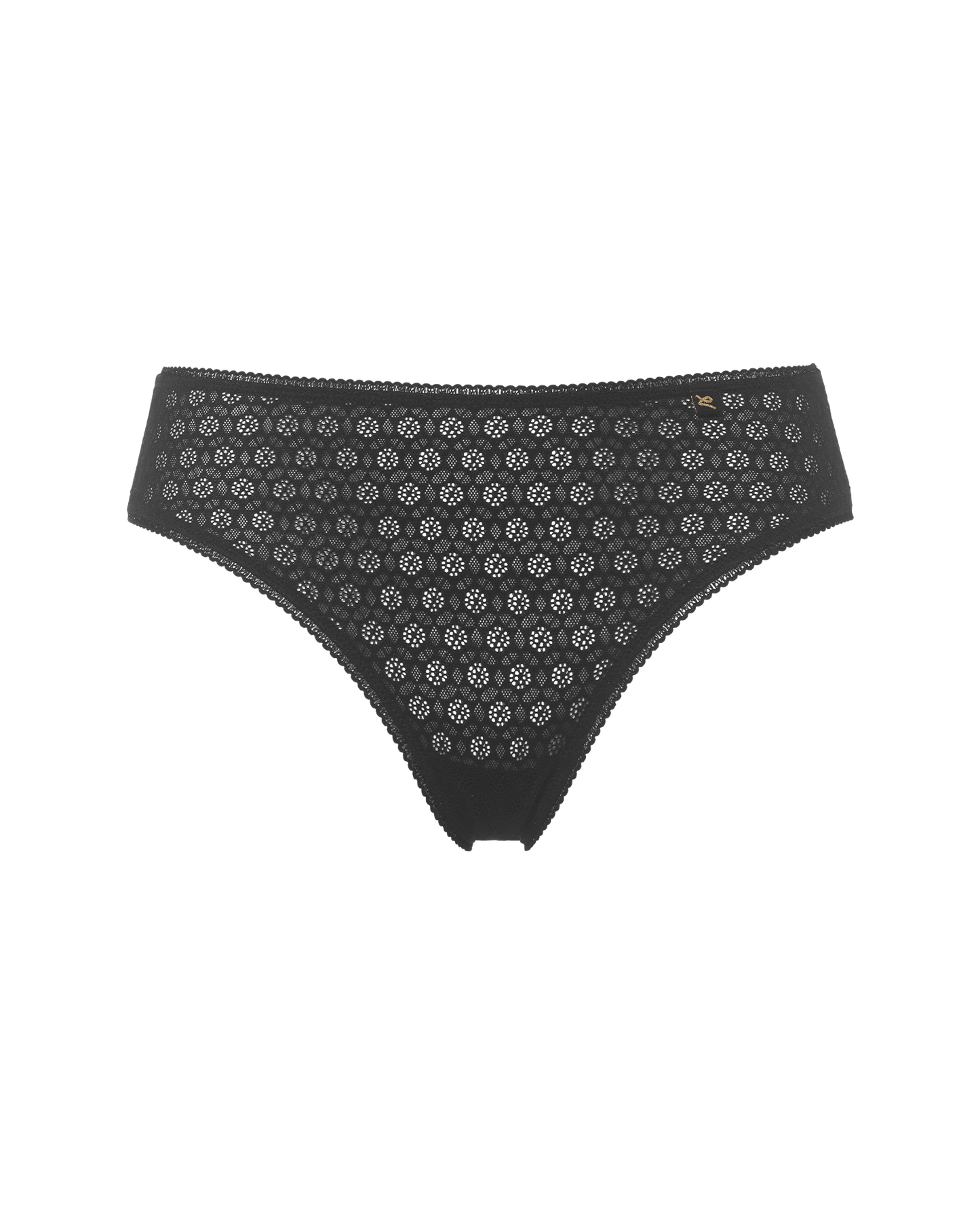 Honeycomb High Leg Brief - Black