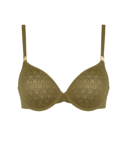 Honeycomb Semi-Demi Bra - Fern