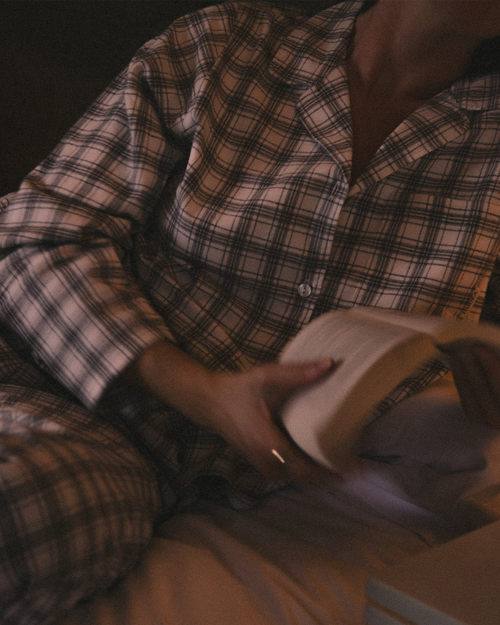 The Classic Flannel PJ Set - Grey and White Check