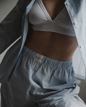 The Classic Poplin PJ Set - Sky Stripe