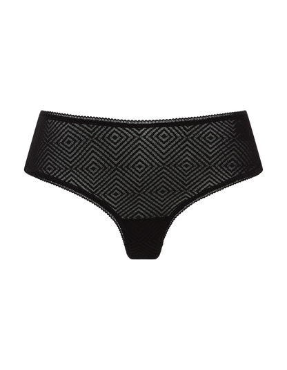 The Sheer Deco Hipster Brief - Black