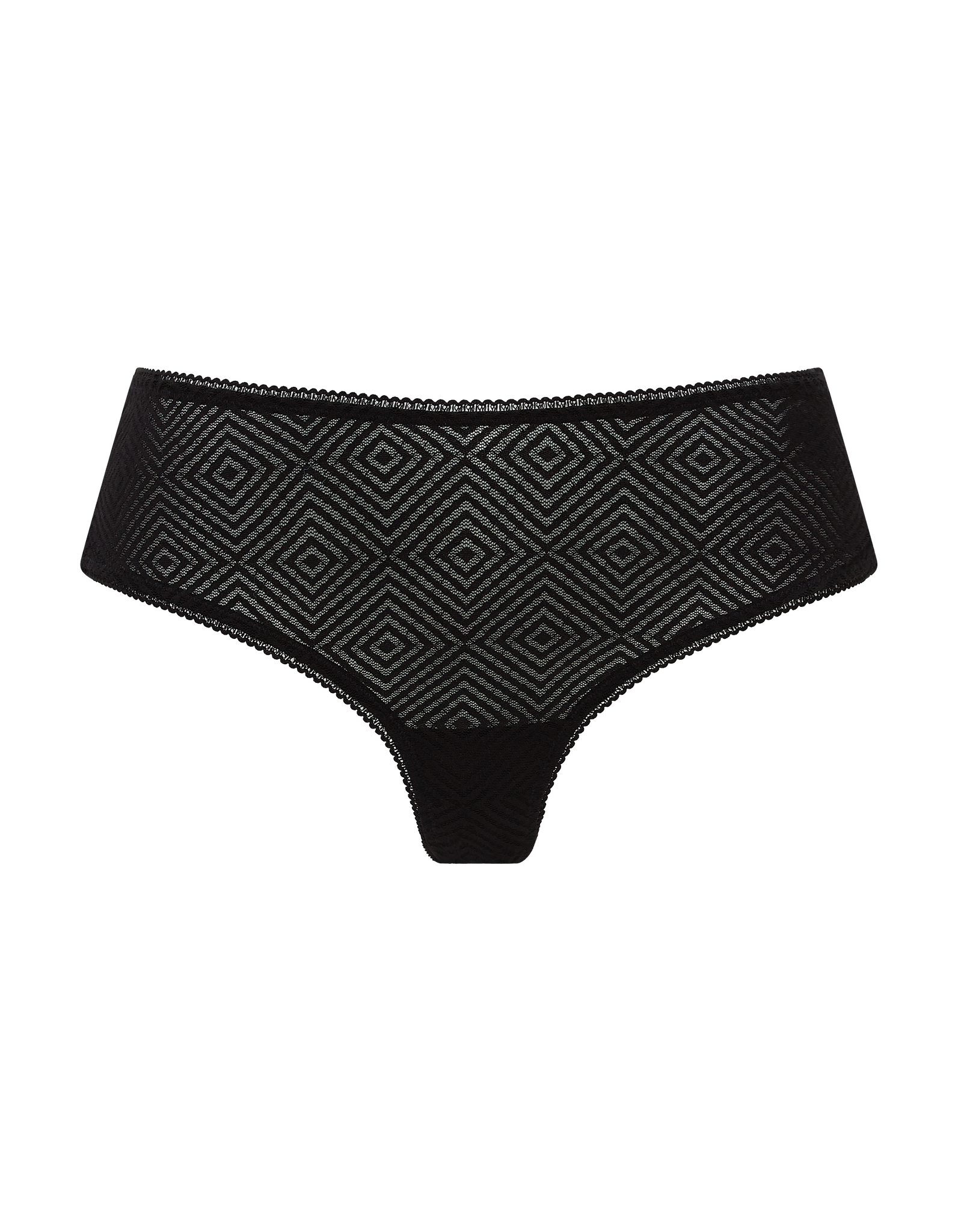 The Sheer Deco Hipster Brief - Black