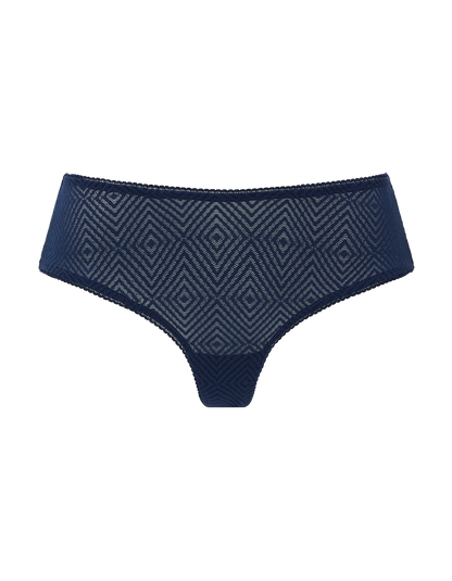 The Sheer Deco Hipster Brief - Navy
