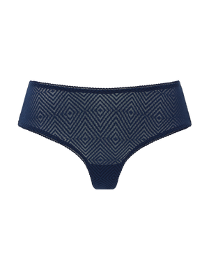 The Sheer Deco Hipster Brief - Navy