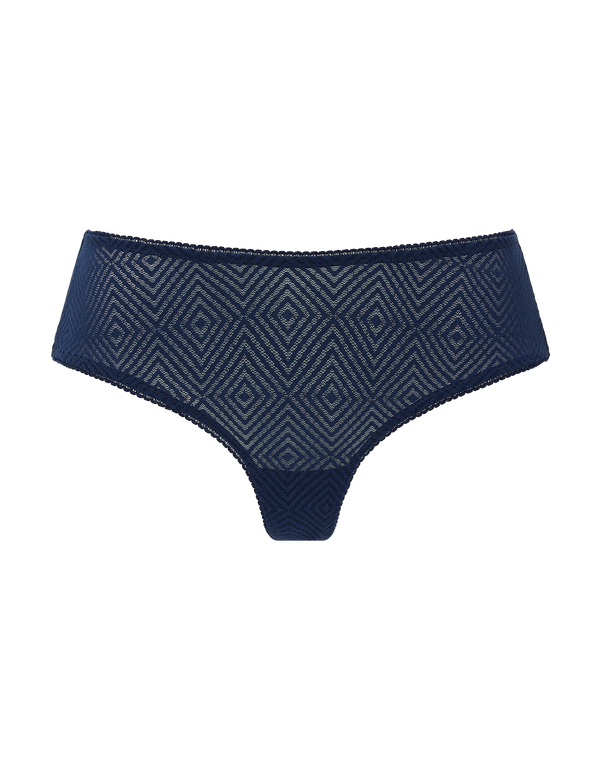 The Sheer Deco Hipster Brief - Navy