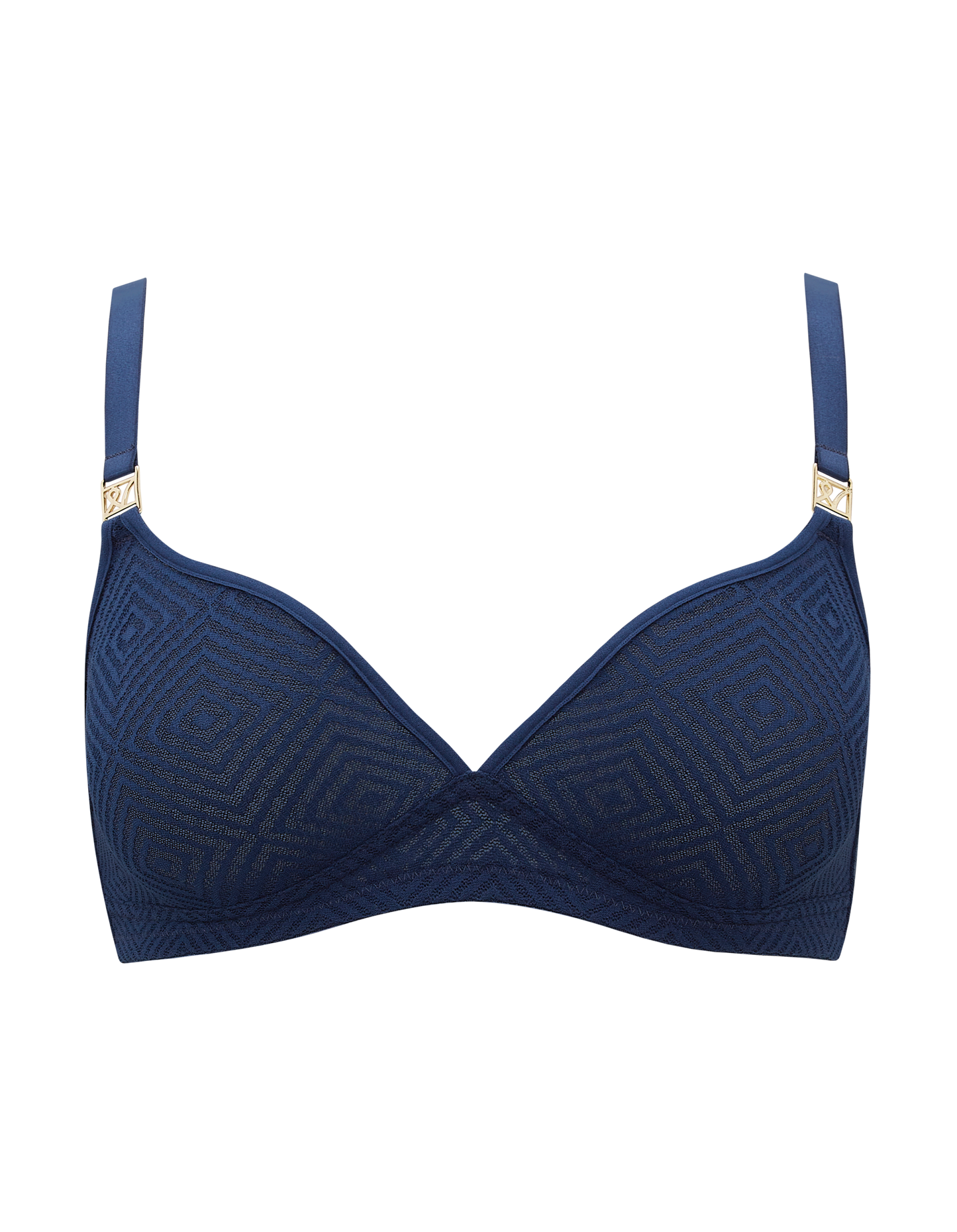 The Sheer Deco Easy Does It Bralette - Navy