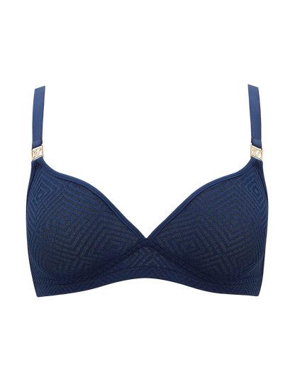 The Sheer Deco Easy Does It Bralette - Navy