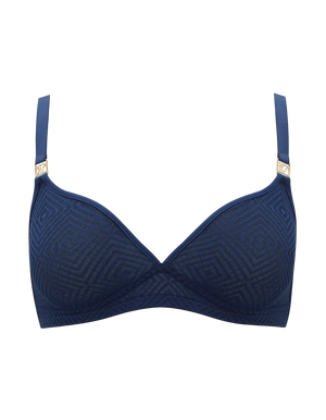 The Sheer Deco Easy Does It Bralette - Navy