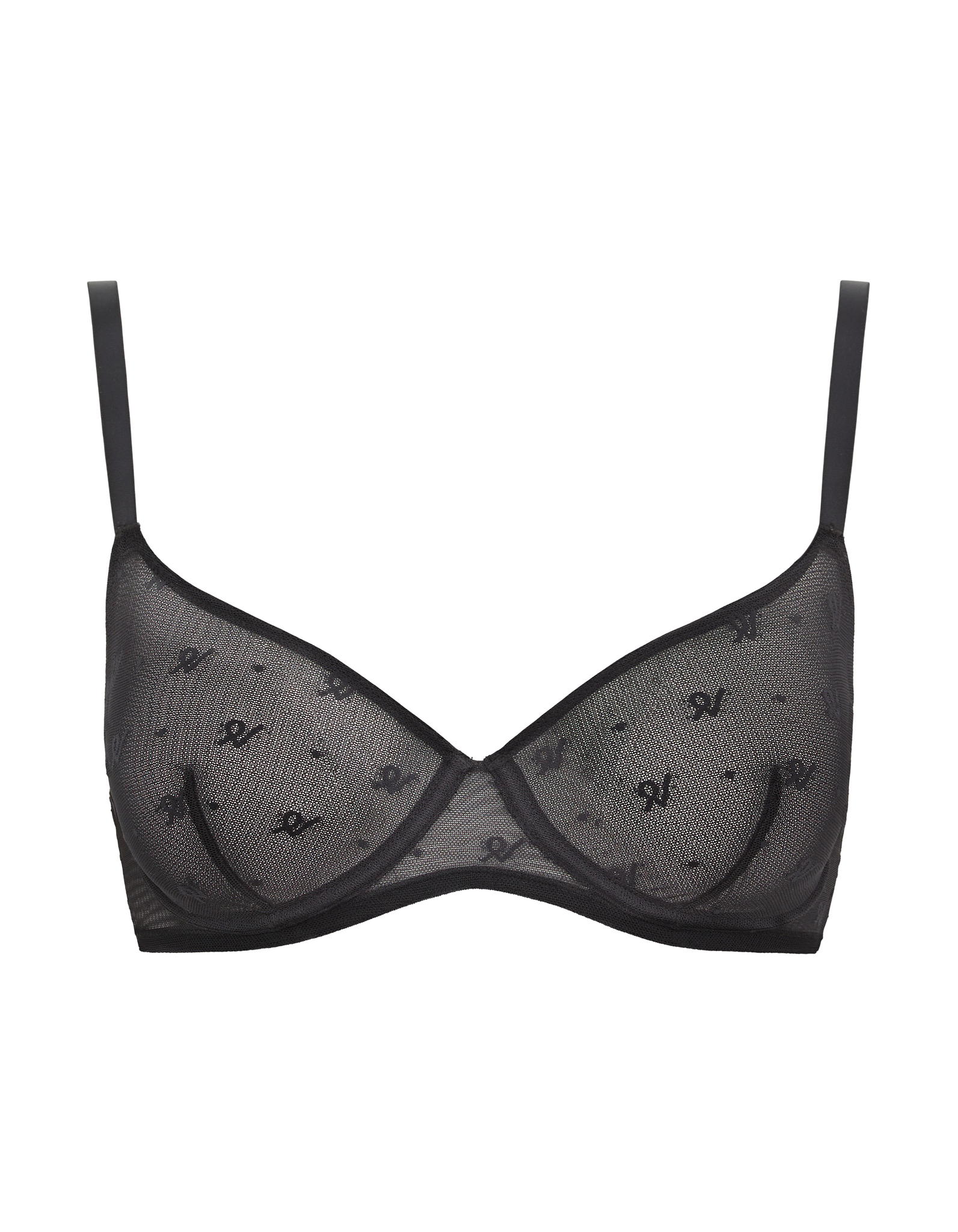 The Lift Balcony Bra in Logo Mesh - Black