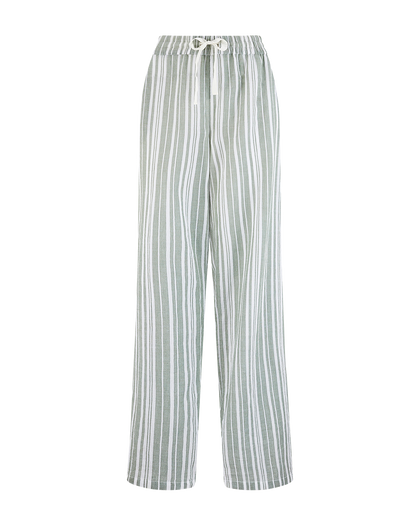 The Classic Trouser - Sage Stripe