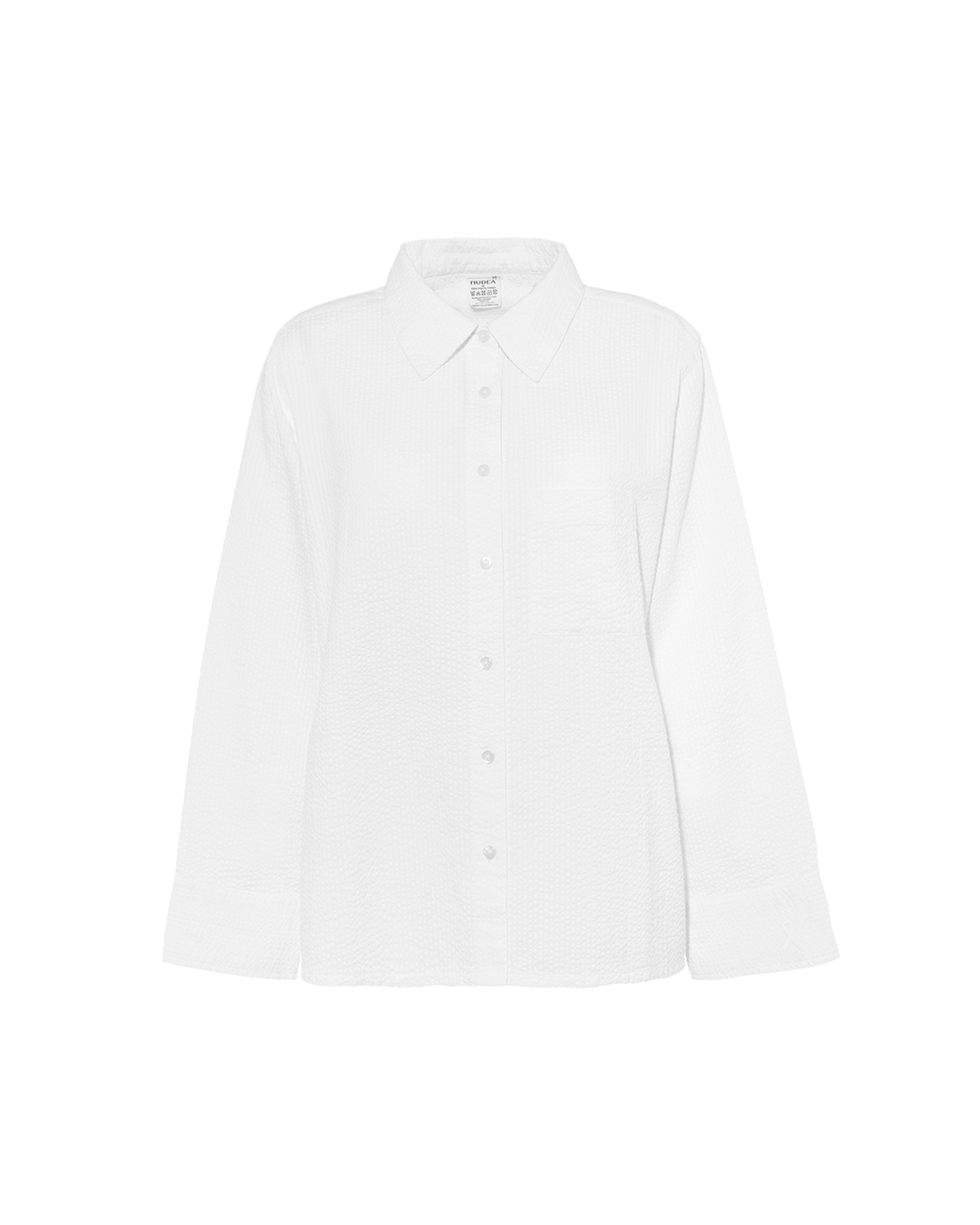 Seersucker Boxy Shirt - White