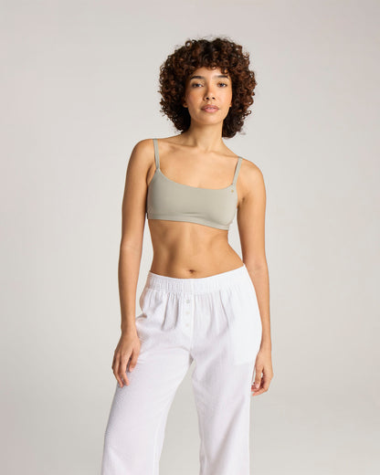 Seersucker Button Trouser - White