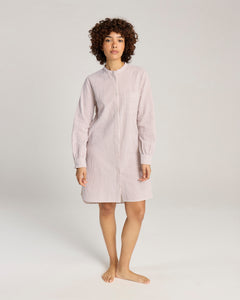 Example: Seersucker Shirt Dress Mocha Stripe