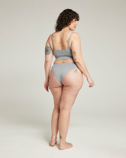 The TENCEL™ Seamless High Leg Brief - Storm Grey