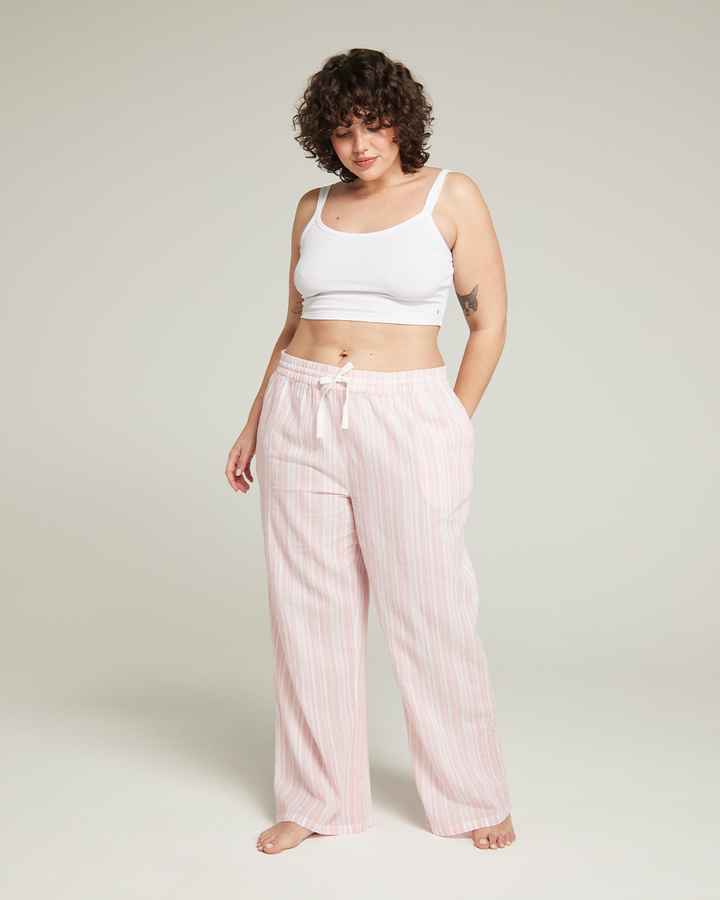 The Classic Trouser - Fondant Pink Stripe