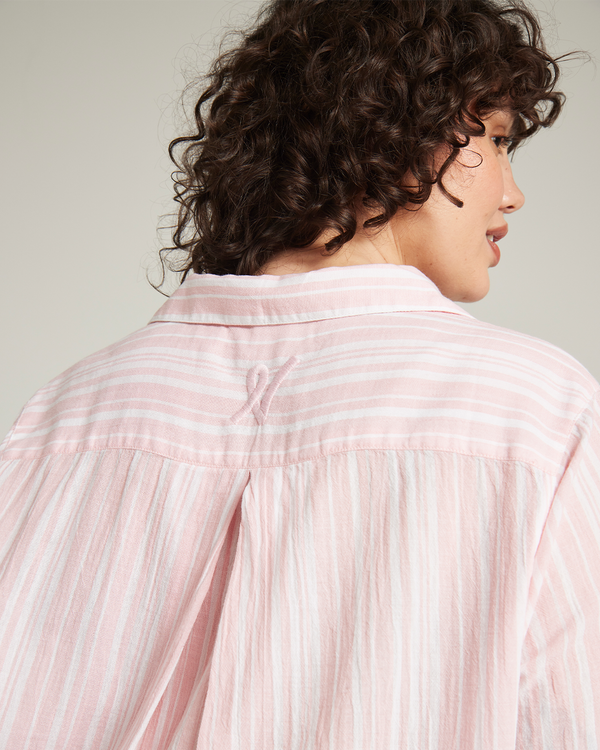 The Maxi Shirt - Fondant Pink Stripe