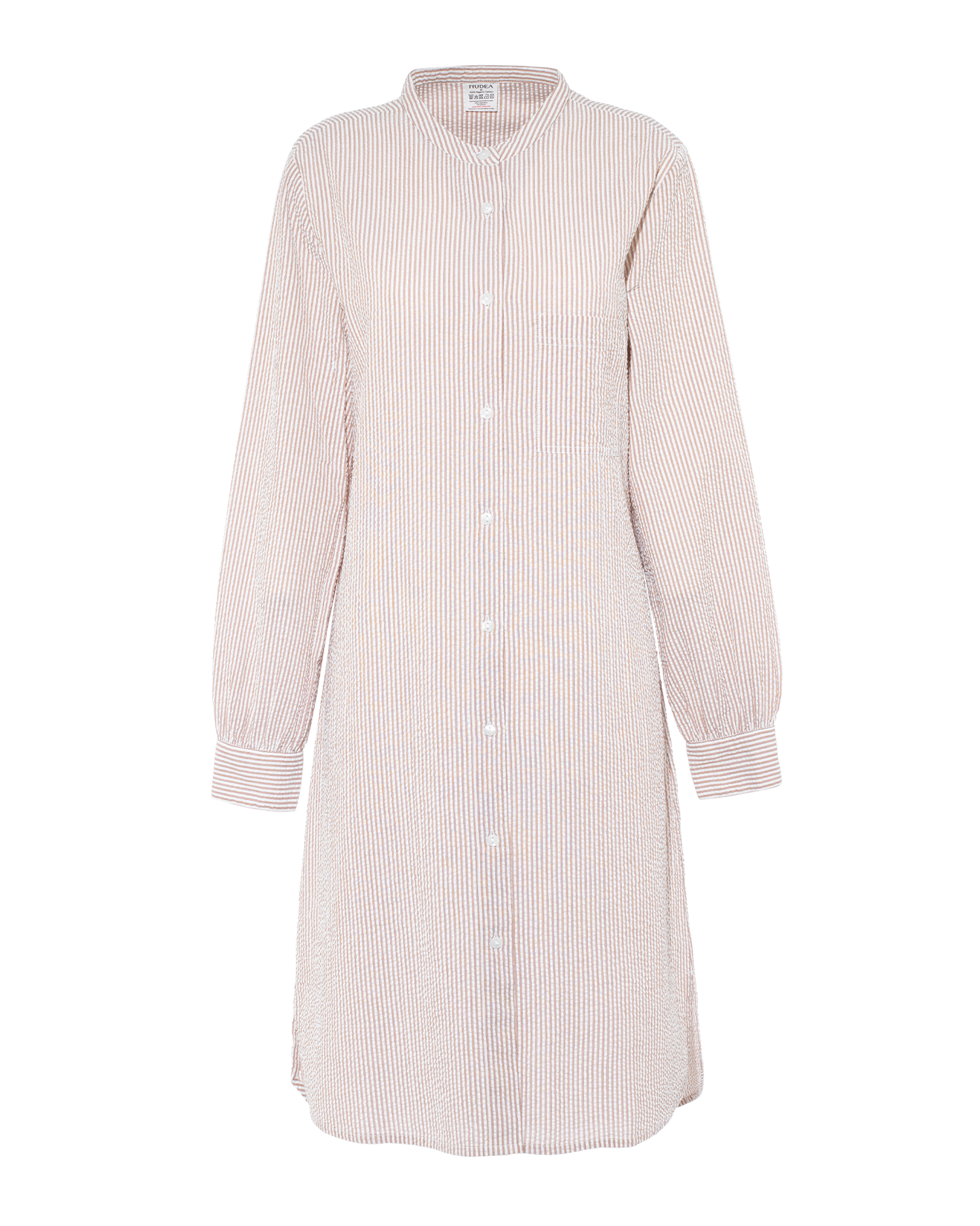 Seersucker Shirt Dress - Mocha Stripe