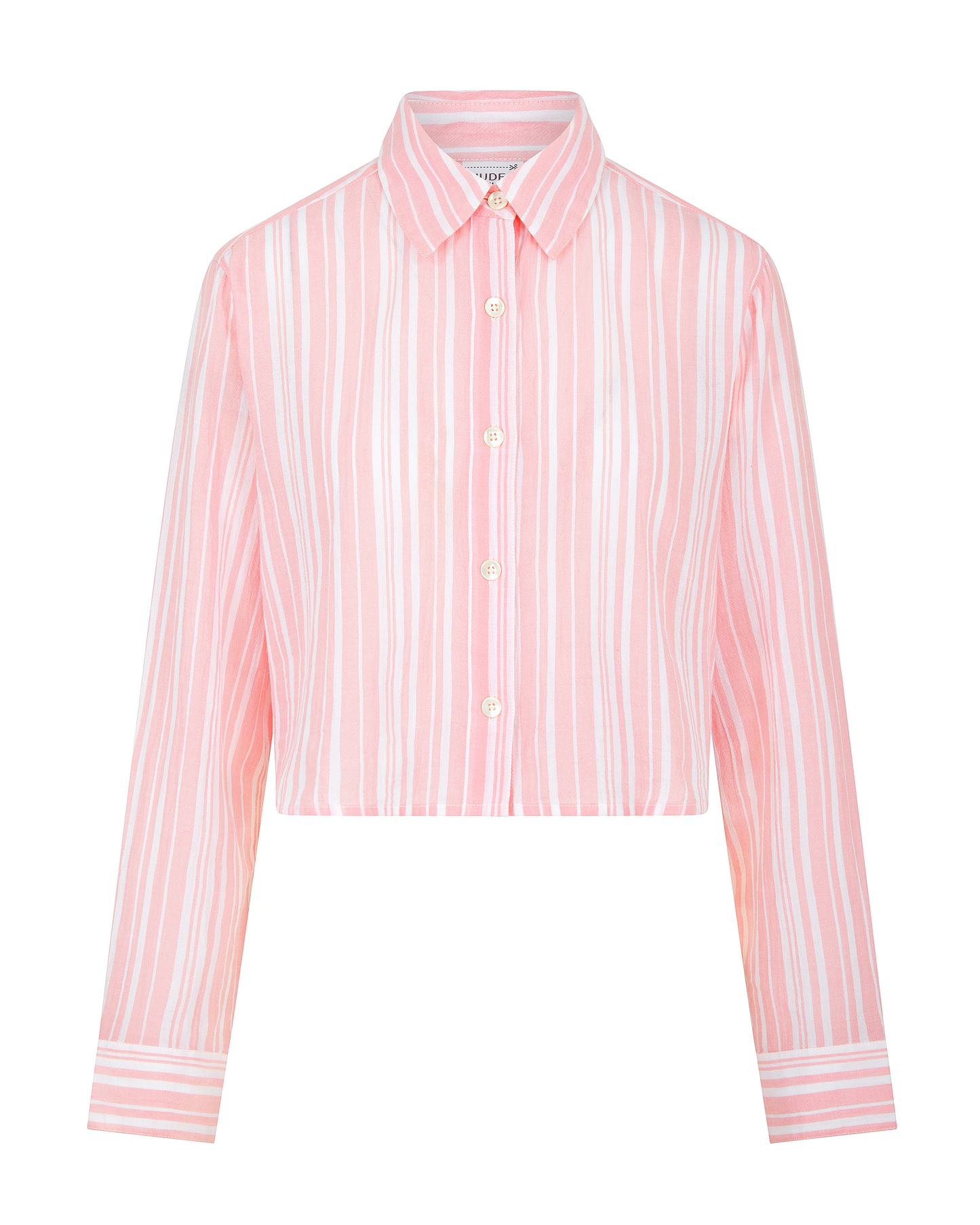 The Cropped Shirt - Fondant Pink Stripe