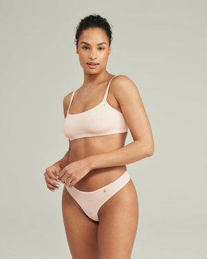 The Stretch Scoop Neck Bralette Bundle 3 Pack - Pink/White/Sage