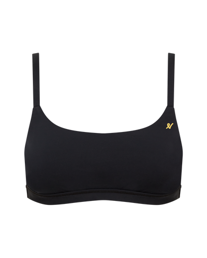The Stretch Scoop Neck Bralette - Black