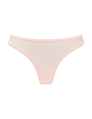 The Sheer Deco Barely There Thong - Blush Pink