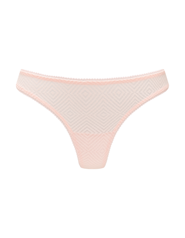 The Sheer Deco Barely There Thong - Blush Pink