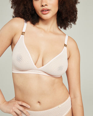 The Sheer Deco Easy Does It Bralette - Blush Pink