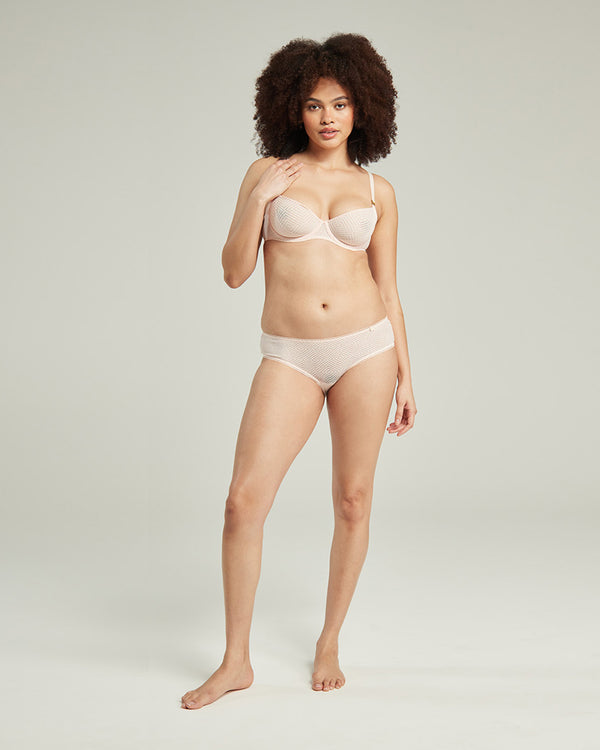 The Sheer Deco Hipster Brief - Blush Pink