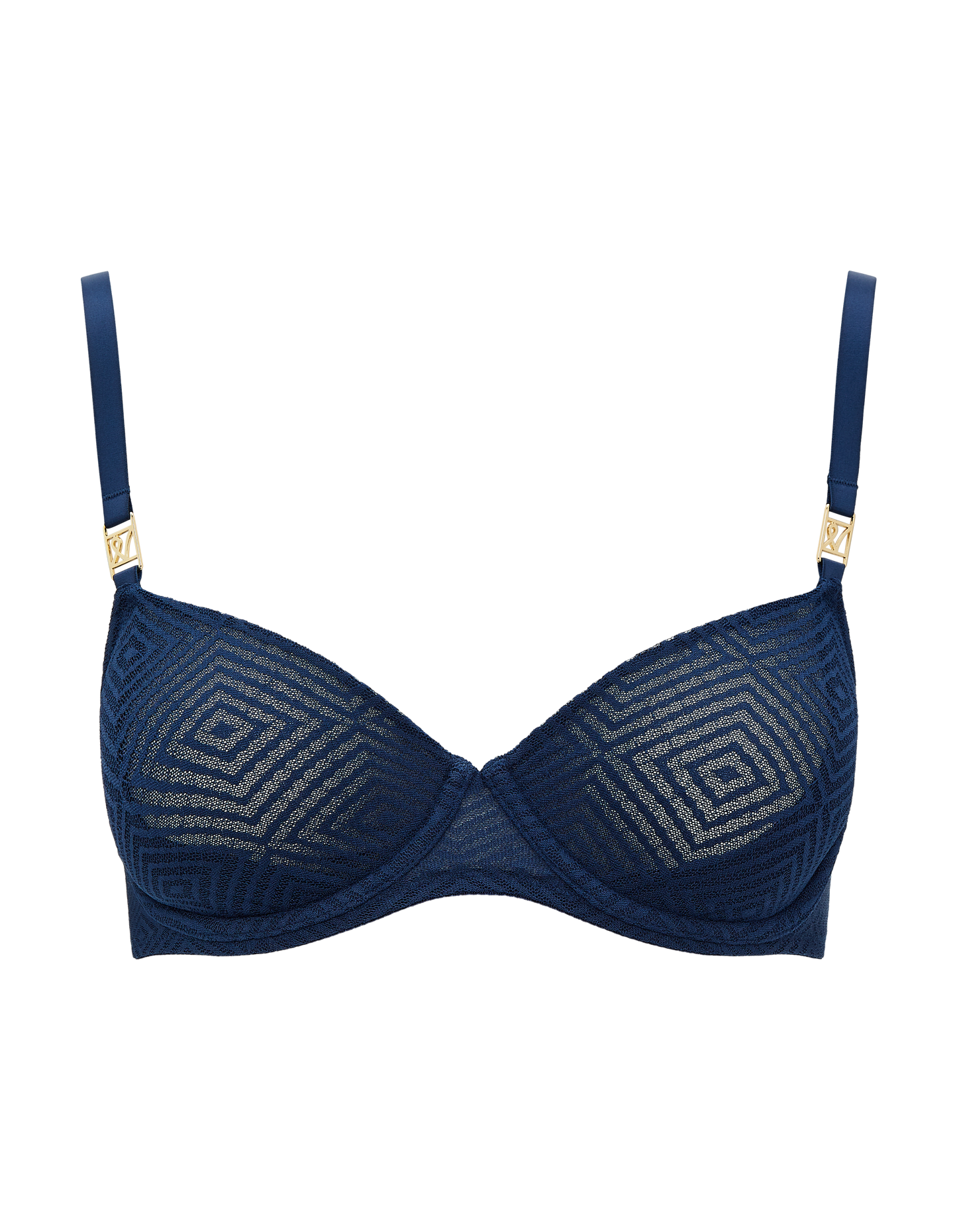 The Sheer Deco Lift Balcony Bra - Navy